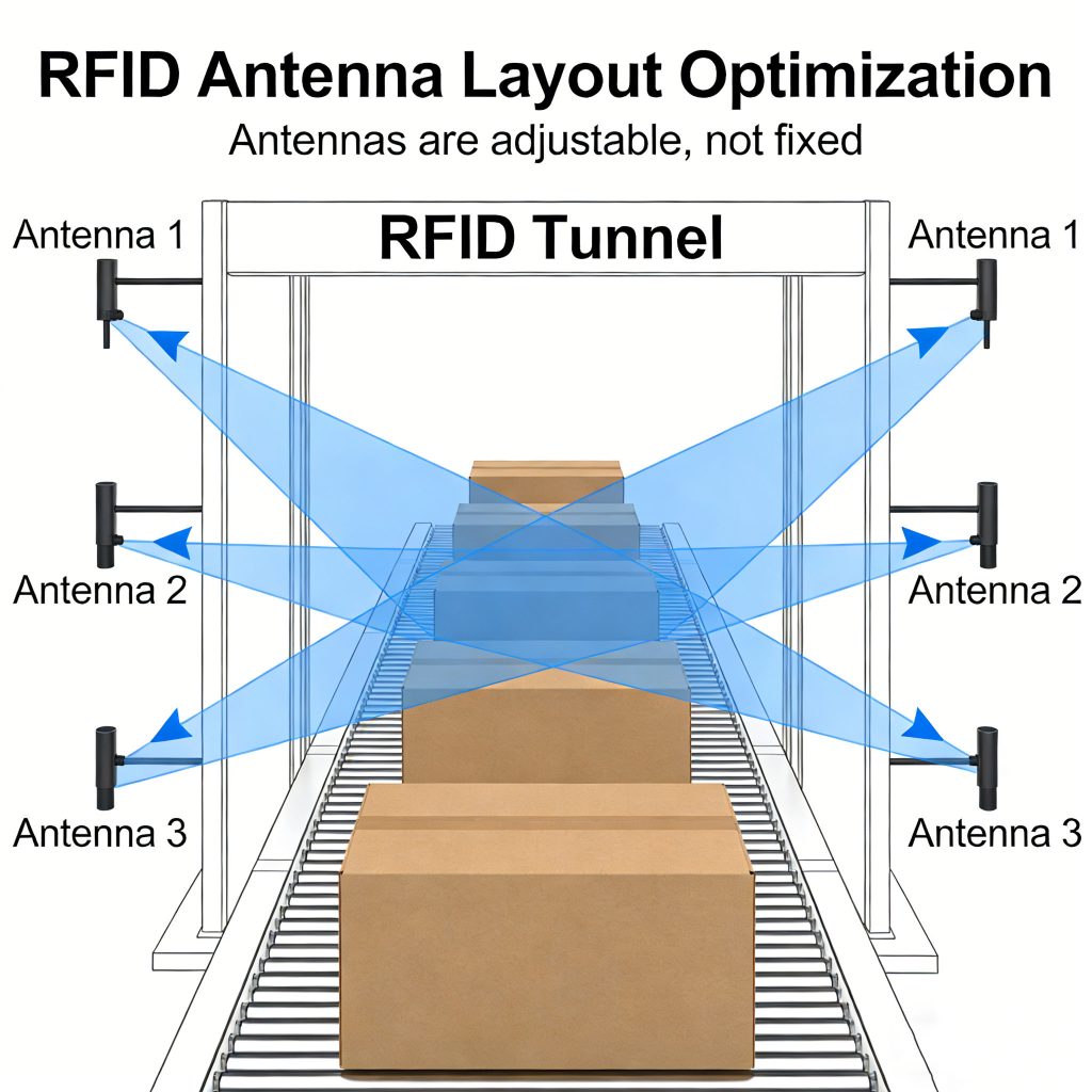 RFID Antenna Layout Optimization in RFID Tunnel Systems