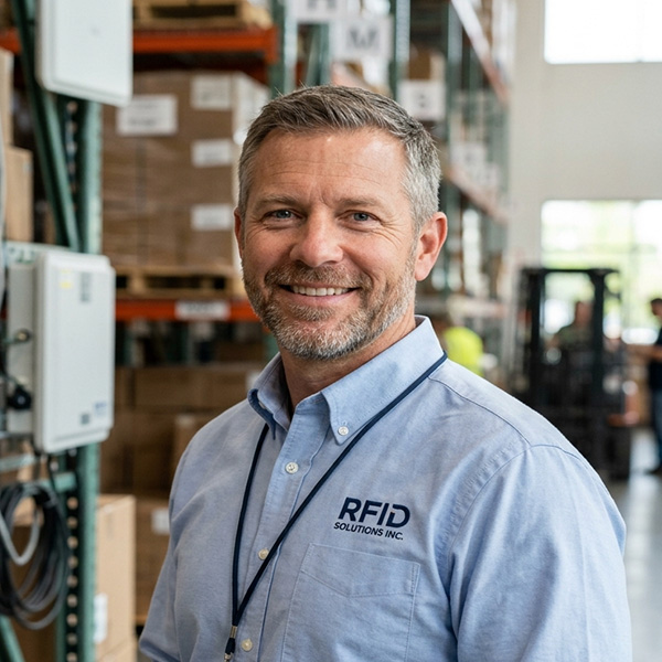 Professional RFID integrator deploying CYKEO desktop encoding solution in warehouse environment