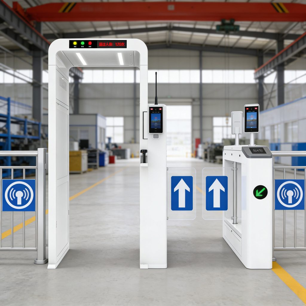 RFID gate access control system using fixed RFID reader for controlled entry
