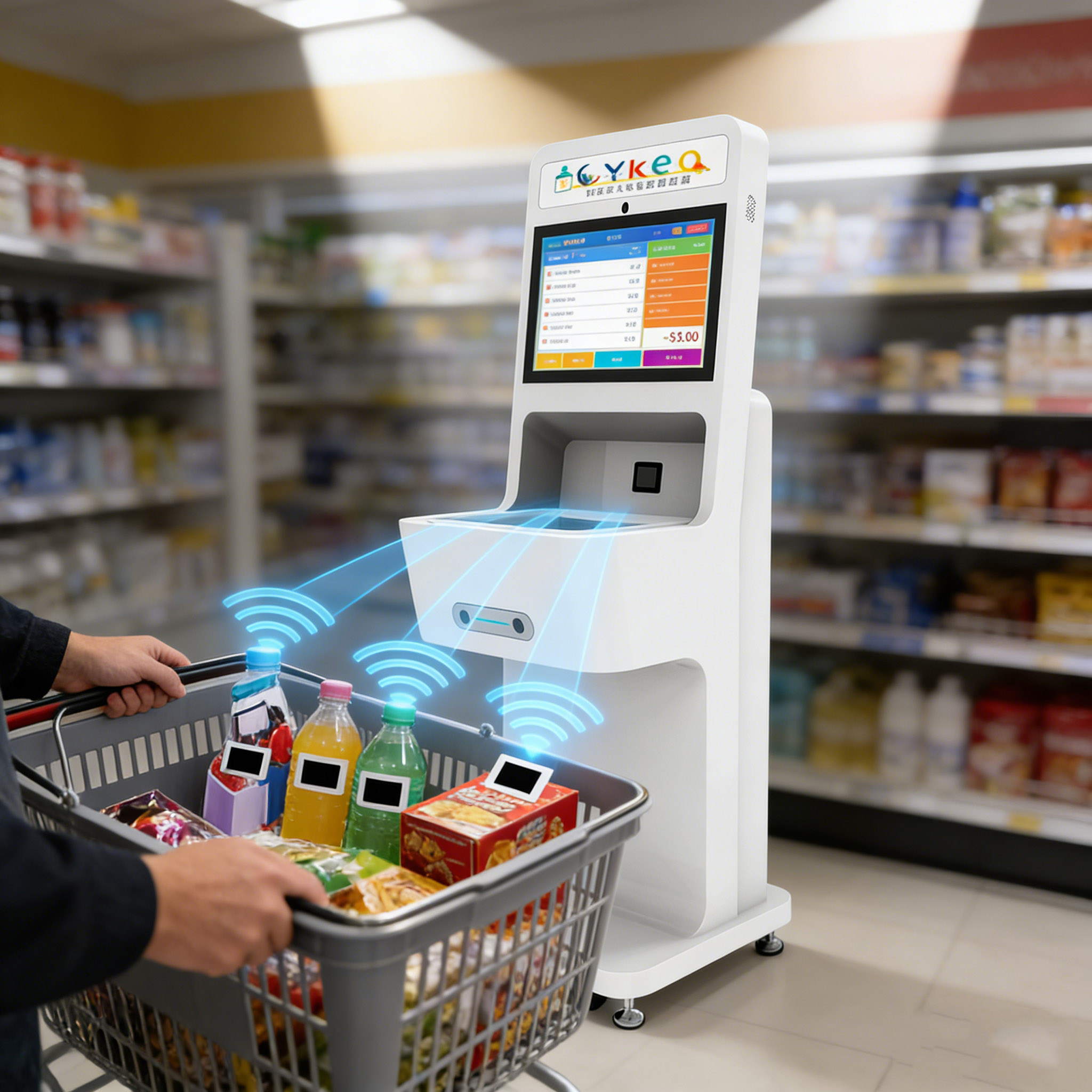 RFID kiosk batch reading in retail environment