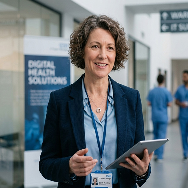 IT project manager deploying CYKEO RFID handheld system in hospital