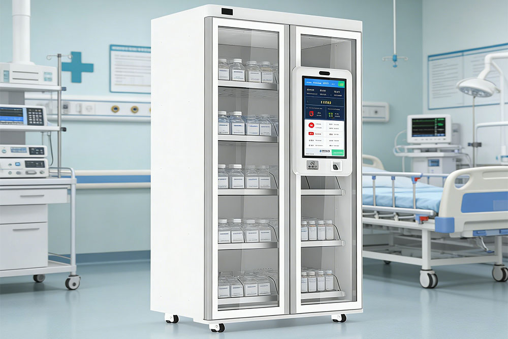 Touchscreen interface of a CK‑GY2A UHF RFID hospital asset cabinet