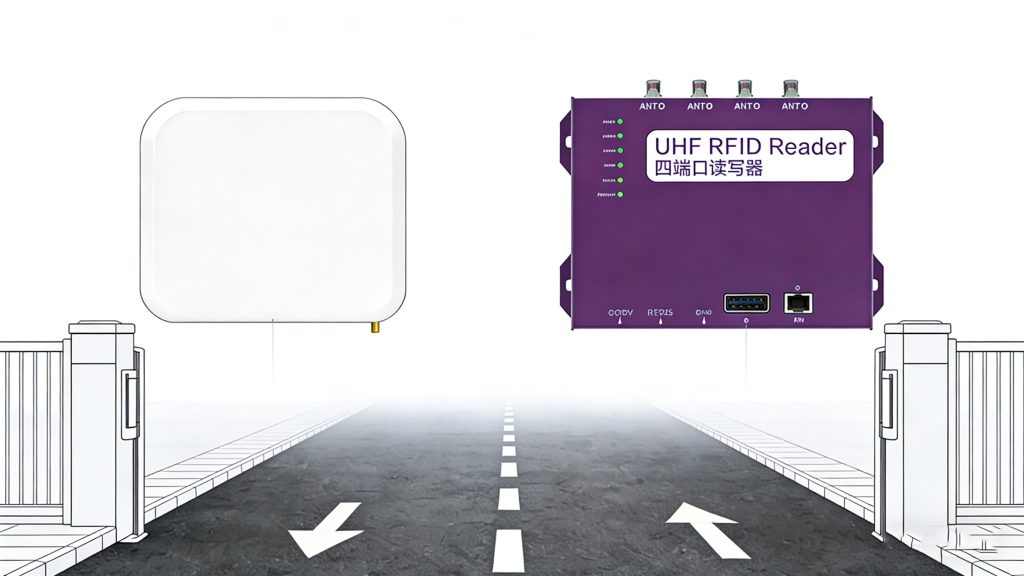 UHF RFID gate reader and antenna installation for automated access control