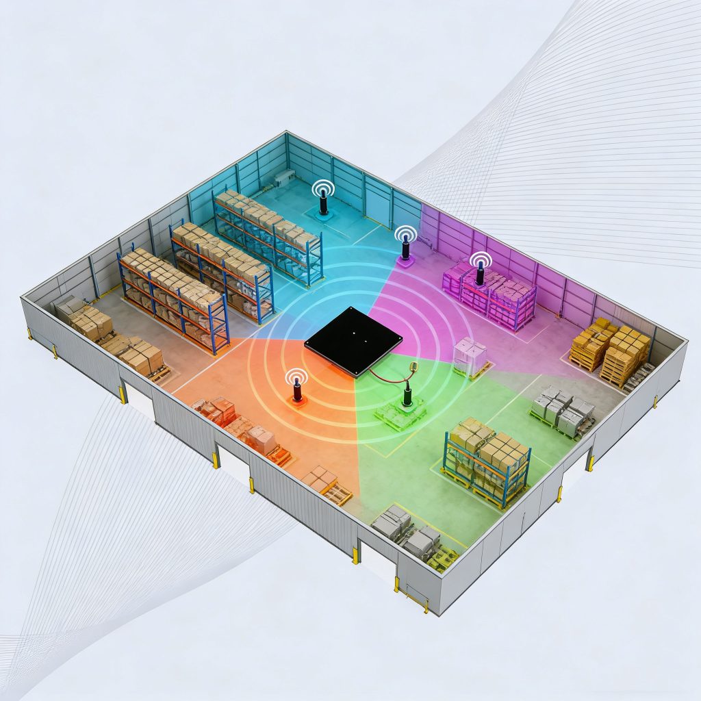 Planning antenna locations based on coverage and interference zones improves system reliability.