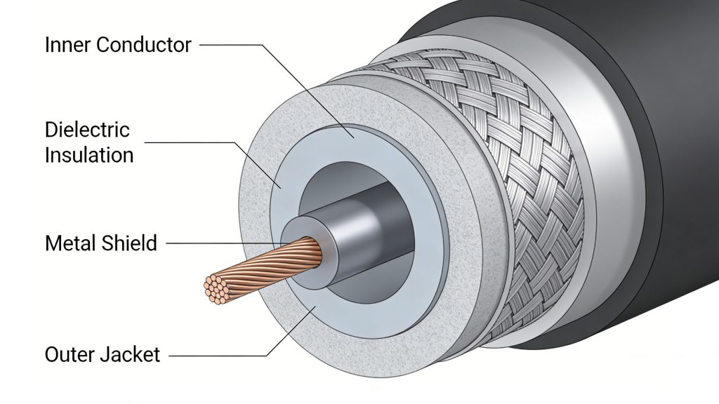 Cable, Connector and Adapter Guide for RFID Systems 2 Structure of RF coaxial cable used in RFID antenna connections