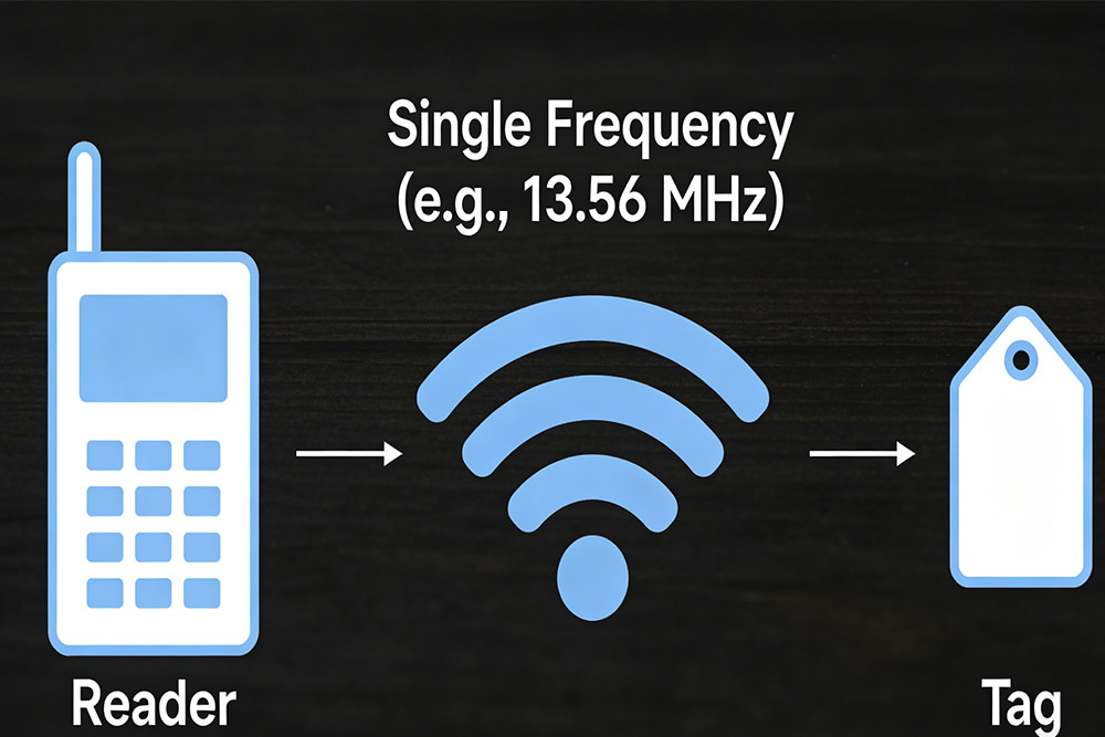rfid reader and rfid tag using single frequency