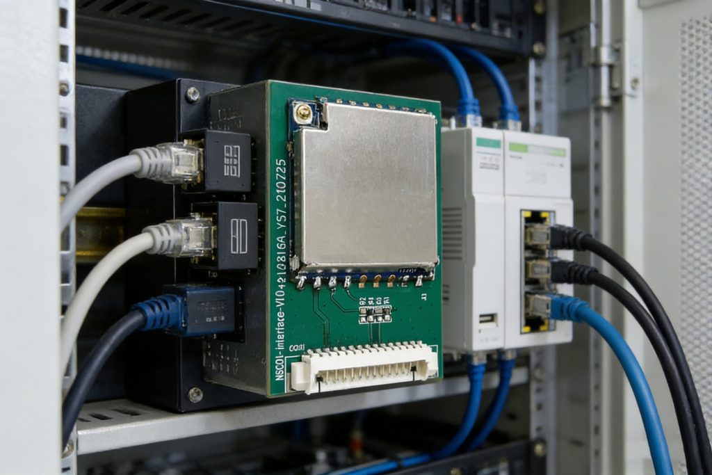 rfid module connected to industrial gateway for protocol conversion in automation system