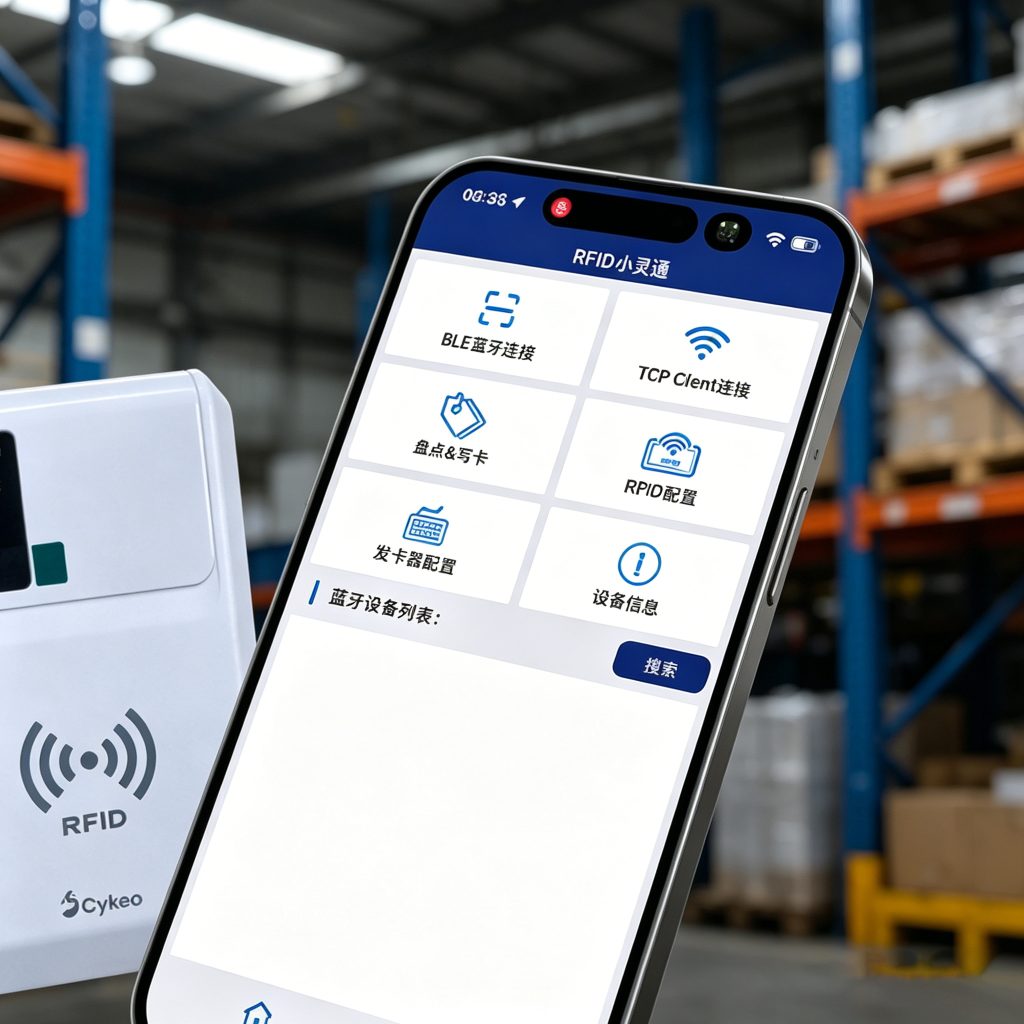 smartphone displaying rfid scanning results and epc codes
