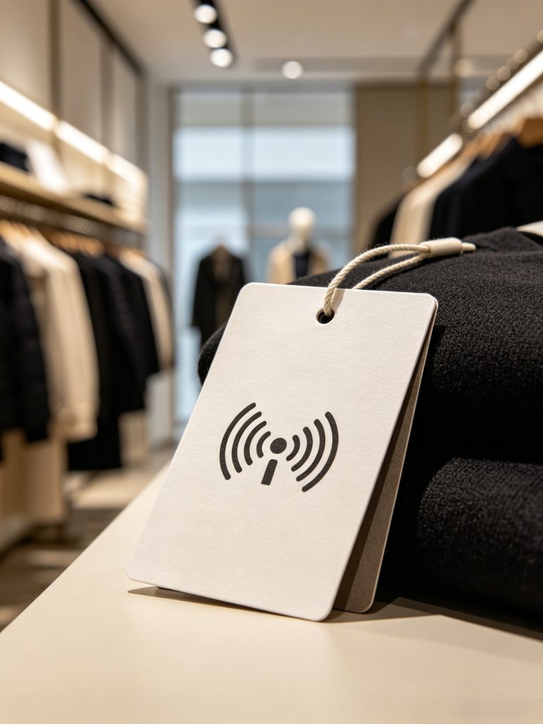 rfid symbol: What Does an RFID Symbol Really Mean? 1 rfid symbol on product label clothing retail