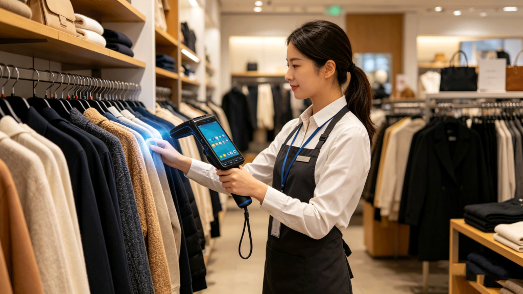 radio frequency identification in retail handheld scanning clothing items