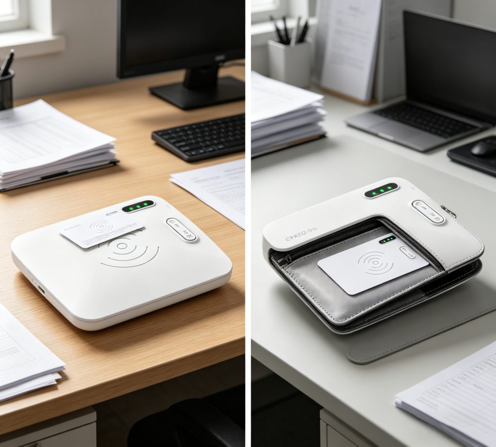 comparison of rfid reading success with blocker and without