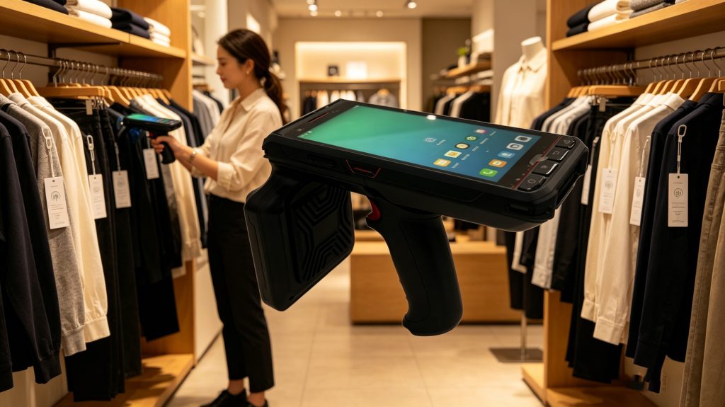 RFID scanning clothing items in store environment