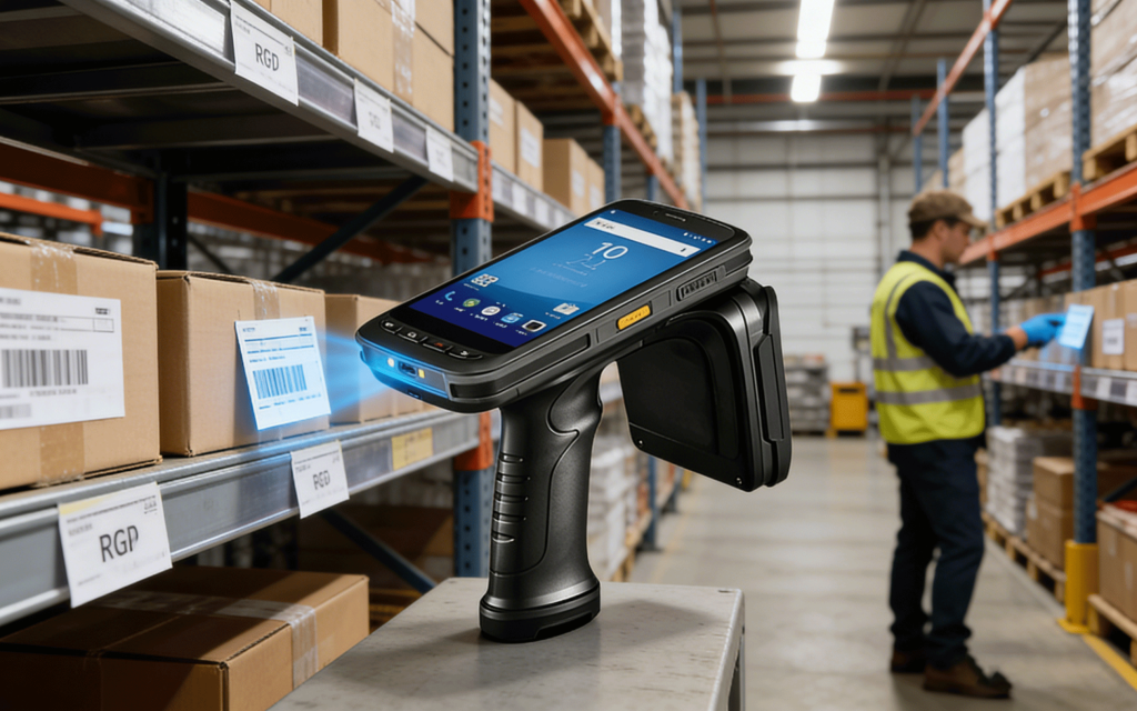 what is a rfid tag being scanned with handheld device
