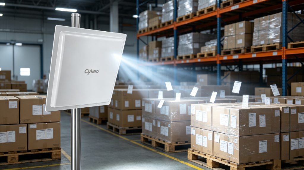 What is rfid tag printer and how Cykeo integrates rfid tag printer into UHF systems 2 uhf rfid reader scanning printed rfid labels in bulk
