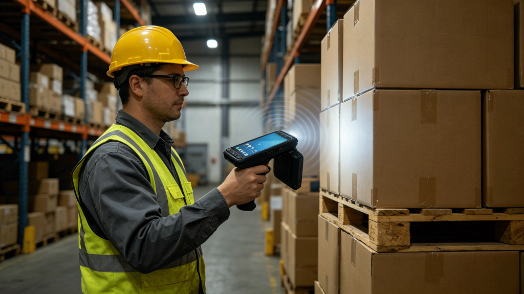 how does rfid tags work with reader sending radio waves