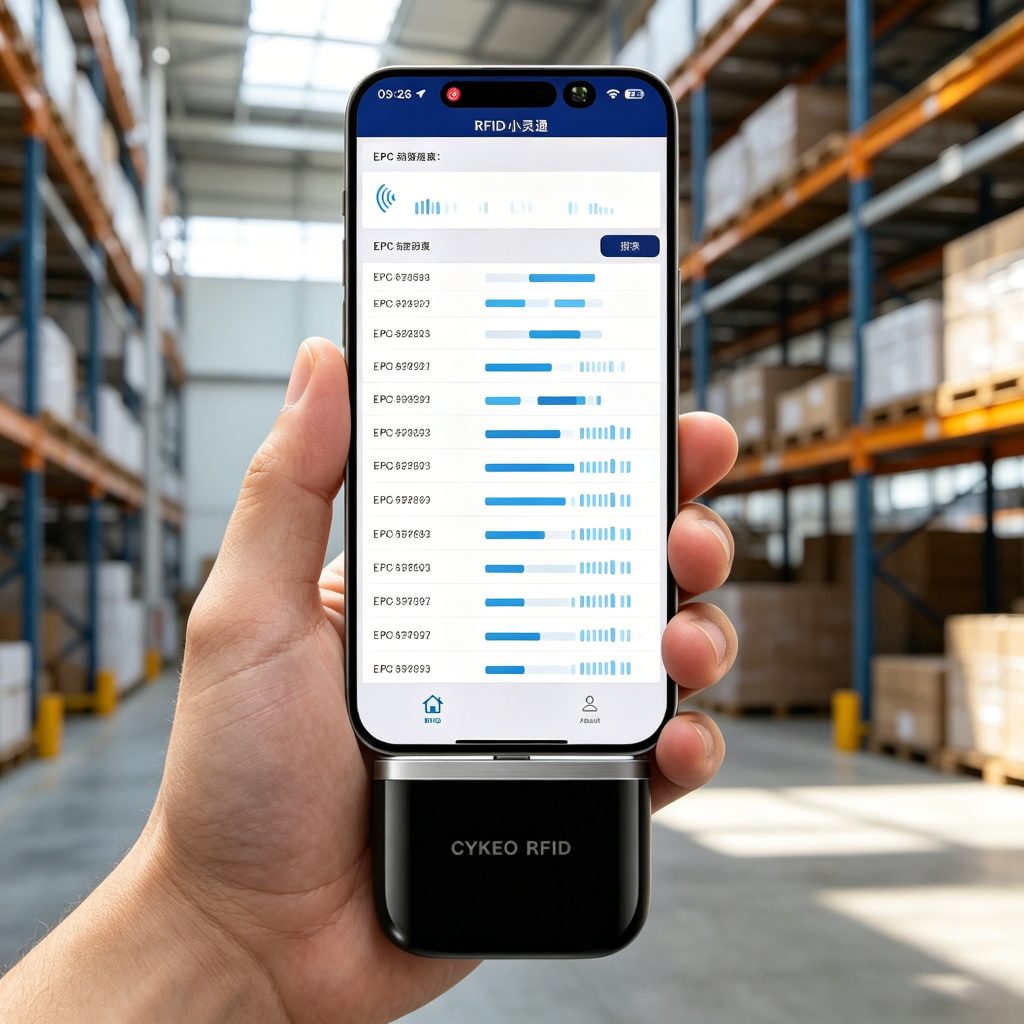 android rfid app showing tag data and signal strength