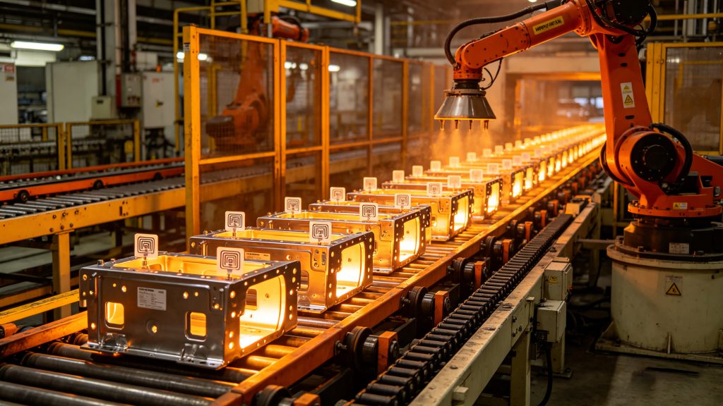 How heat resistant RFID works 1 heat resistant RFID tags on metal parts in paint line