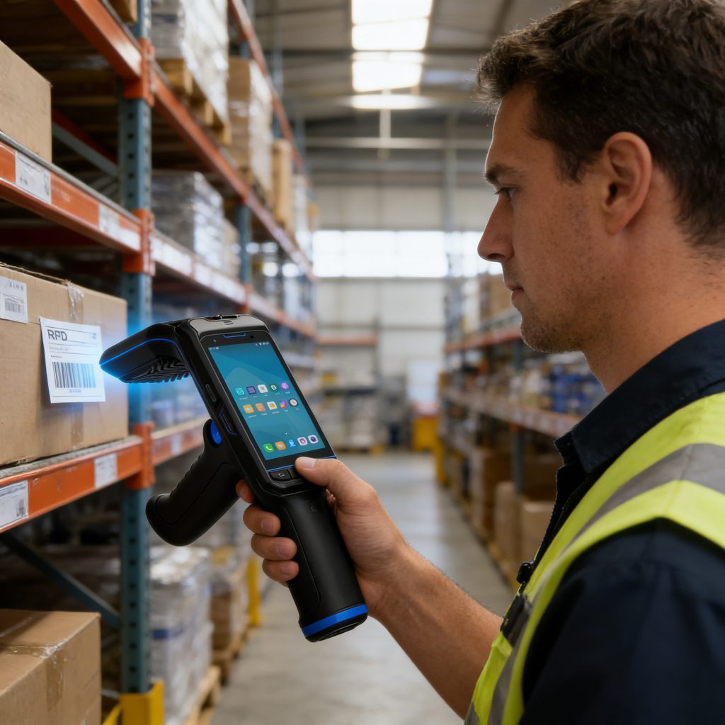 asset tracking with RFID using handheld device in warehouse