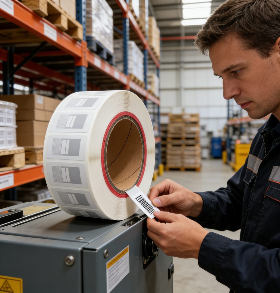 asset tracking tag attached to industrial equipment in warehouse