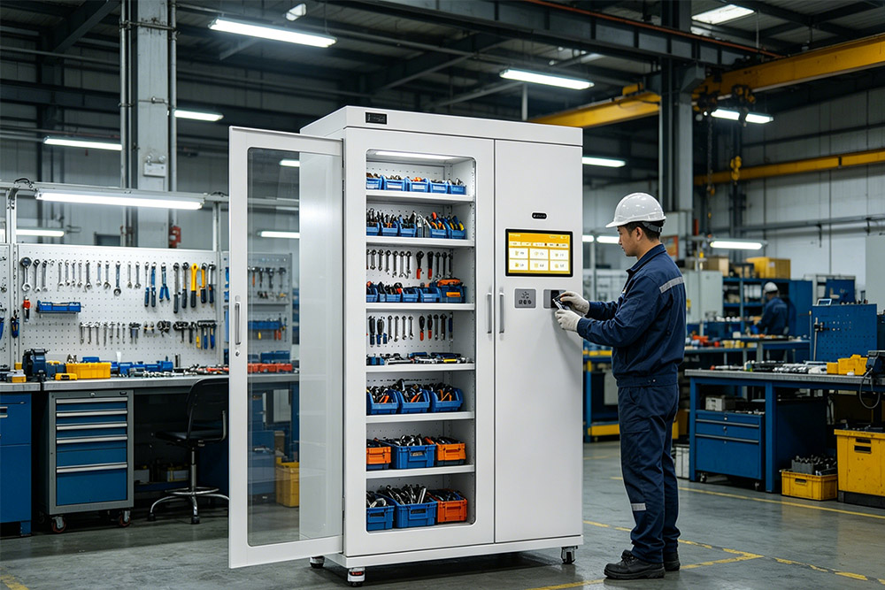 rfid tool cabinet used for tool tracking in industrial environment