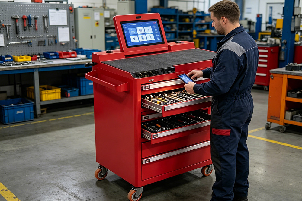 rfid tool cabinet system setup in workshop