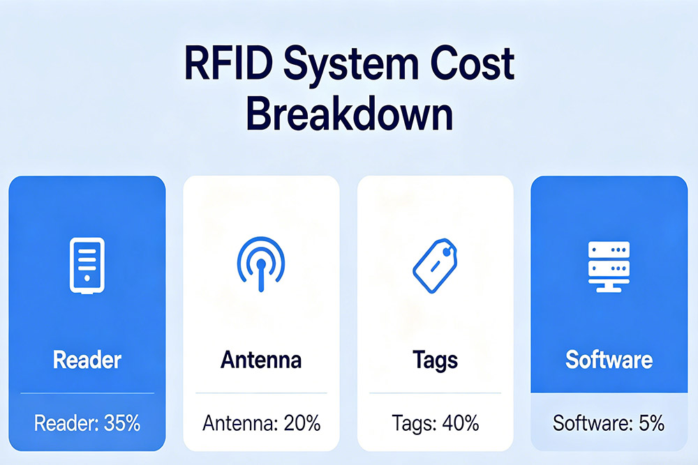 rfid system cost structure reader antenna tags software
