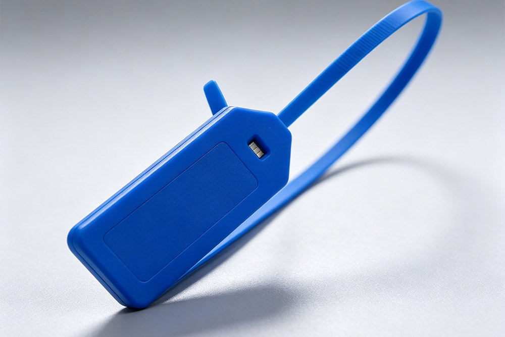 uhf rfid cable tie tag structure showing chip housing and nylon zip tie design