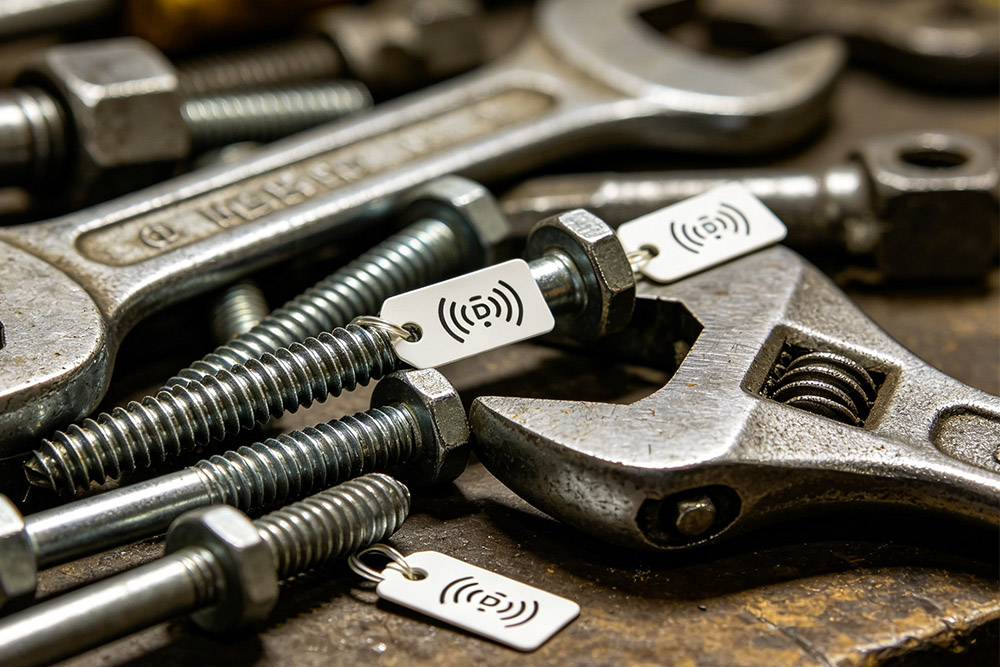 uhf rfid tags attached to metal tools for tracking