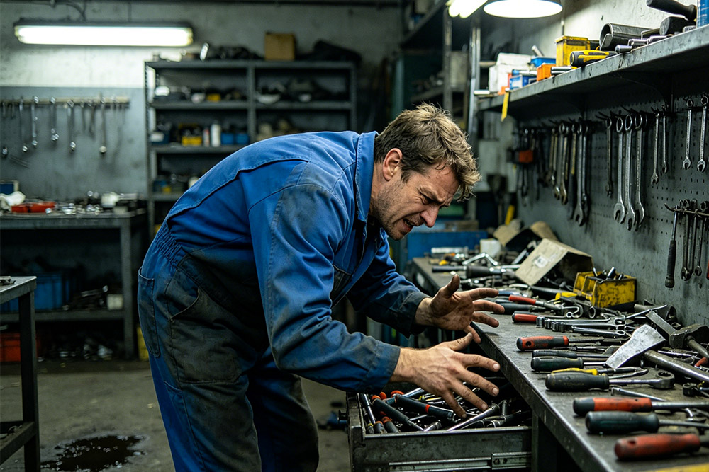 missing tools in workshop messy tool storage