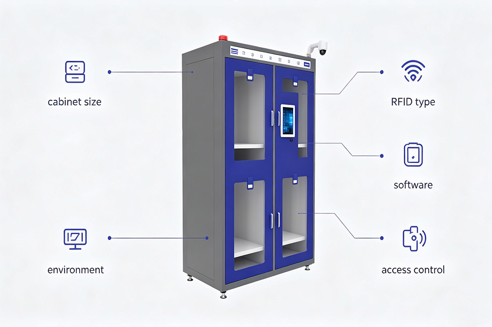 factors affecting rfid tool cabinet pricing size software environment