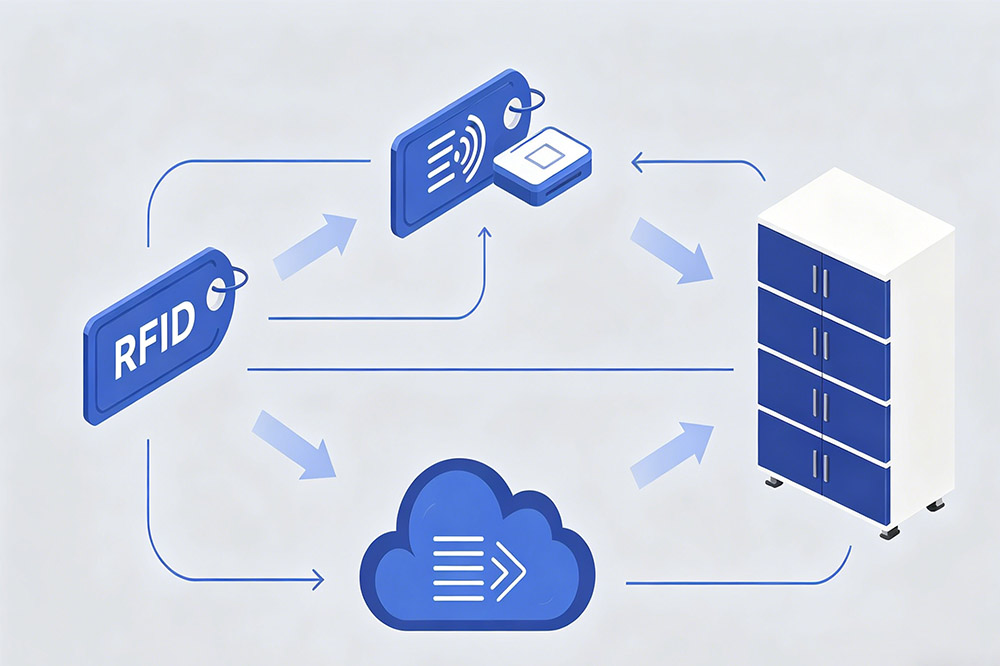 How to Build an RFID Tool Tracking System Step by Step Industrial Guide 1 rfid system architecture tags reader cabinet software diagram