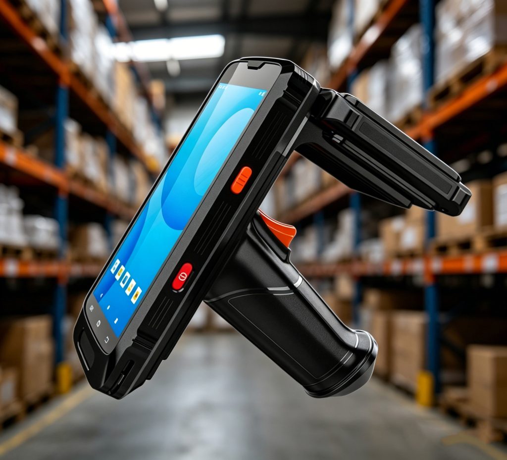 rugged rfid handheld reader industrial scanner device close up