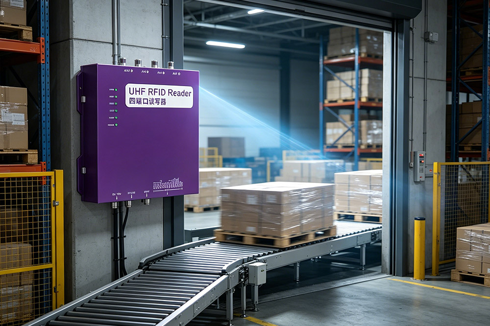 fixed rfid reader gate scanning pallets warehouse automation