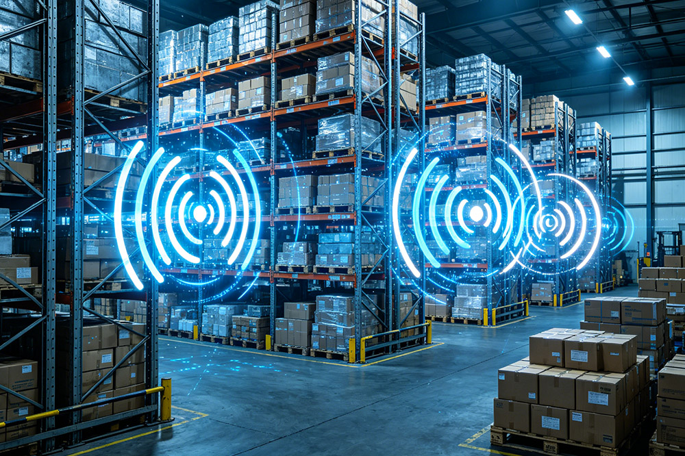 rfid signal interference warehouse metal racks environment