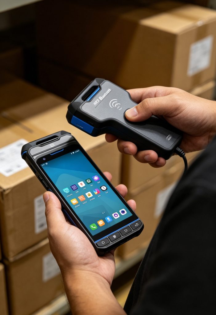 bluetooth rfid reader connected to mobile device scanning