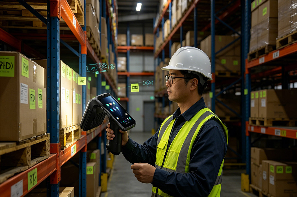 rfid handheld reader sample testing warehouse environment