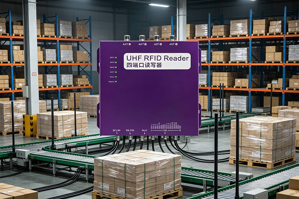 fixed reader warehouse RFID system scanning pallets