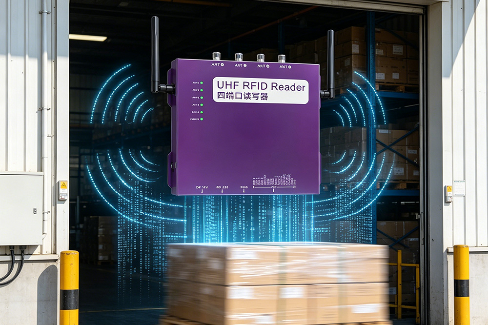 RFID fixed reader system at warehouse receiving dock