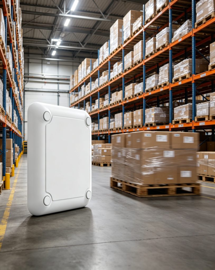 RFID reader detecting multiple passive tags on moving goods