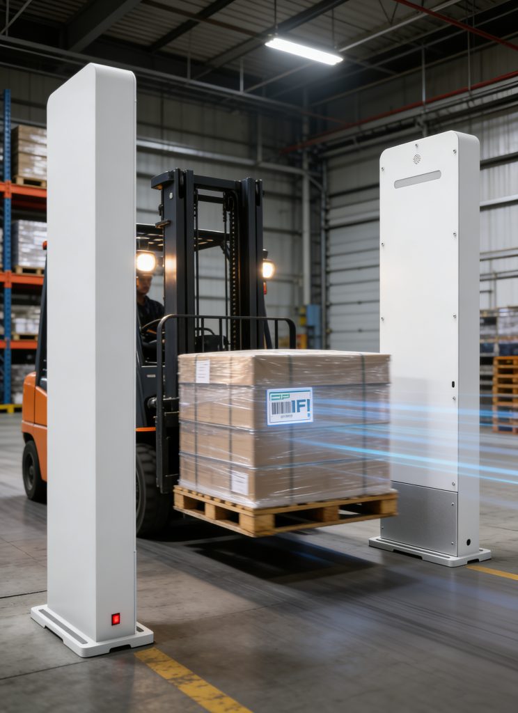 UHF RFID tracking pallets in a modern warehouse