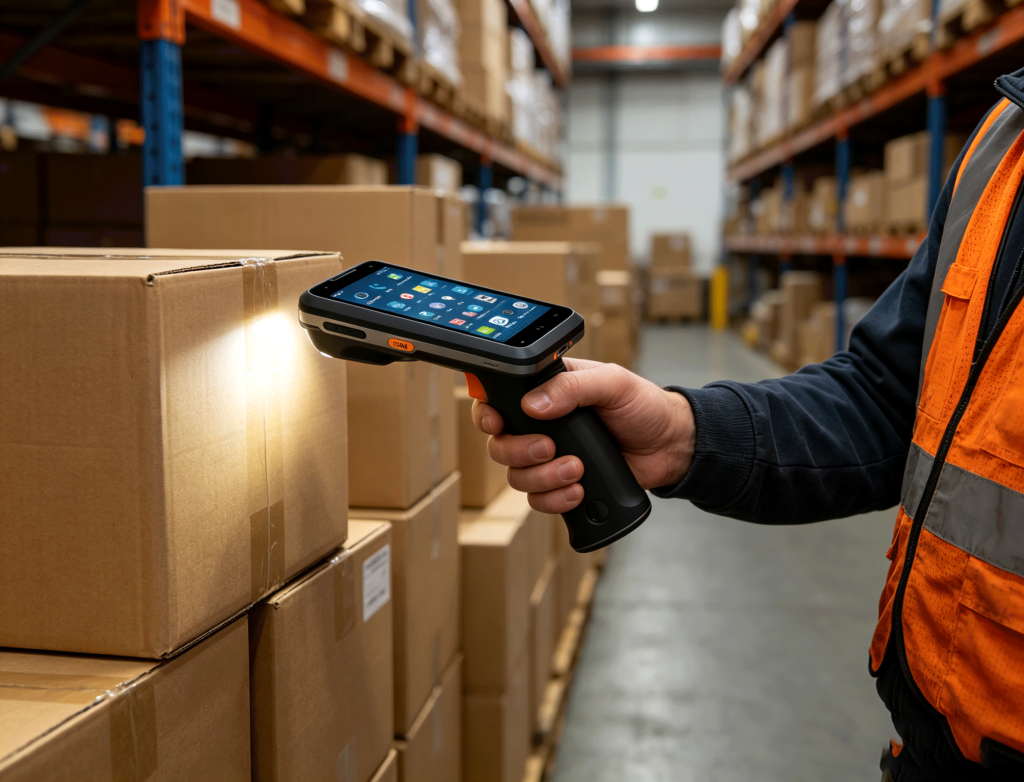 how do rfid tags work with reader scanning boxes wirelessly