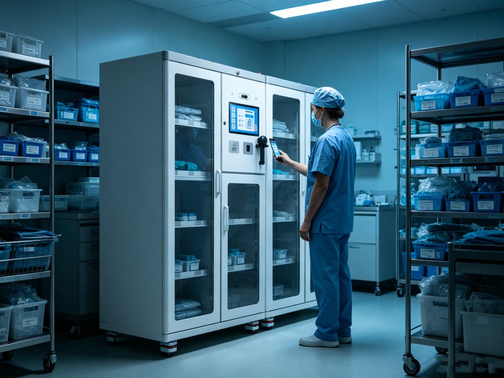 UHF RFID healthcare inventory management inside surgical supply storage
