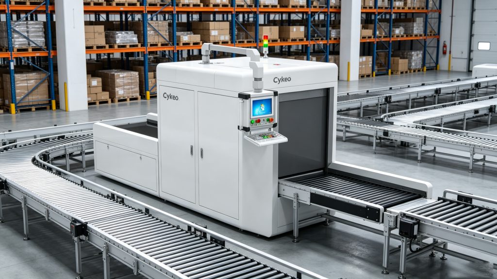 How RFID for Logistics Tracking Efficiency? 2 RFID logistics inventory tracking inside modern warehouse shelves