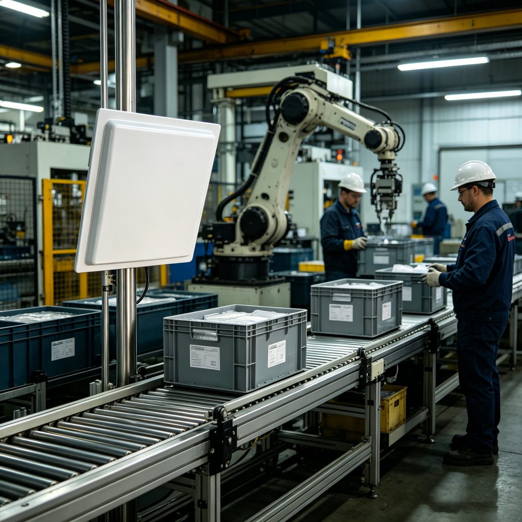 Rfid Reader Chip UHF RFID Performance Guide 2 UHF RFID reader chip system monitoring tagged industrial components on a factory production line