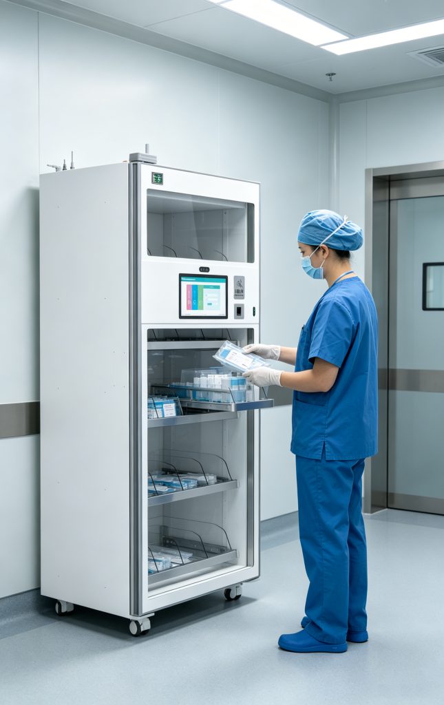 Why Hospital Need Smart Medical Supply Tracking? 1 Cykeo RFID hospital cabinet managing surgical consumables with UHF RFID technology