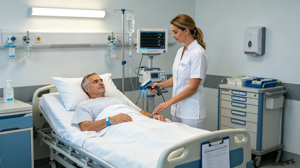 HF RFID wristbands and tags used in hospital patient identification and asset tracking