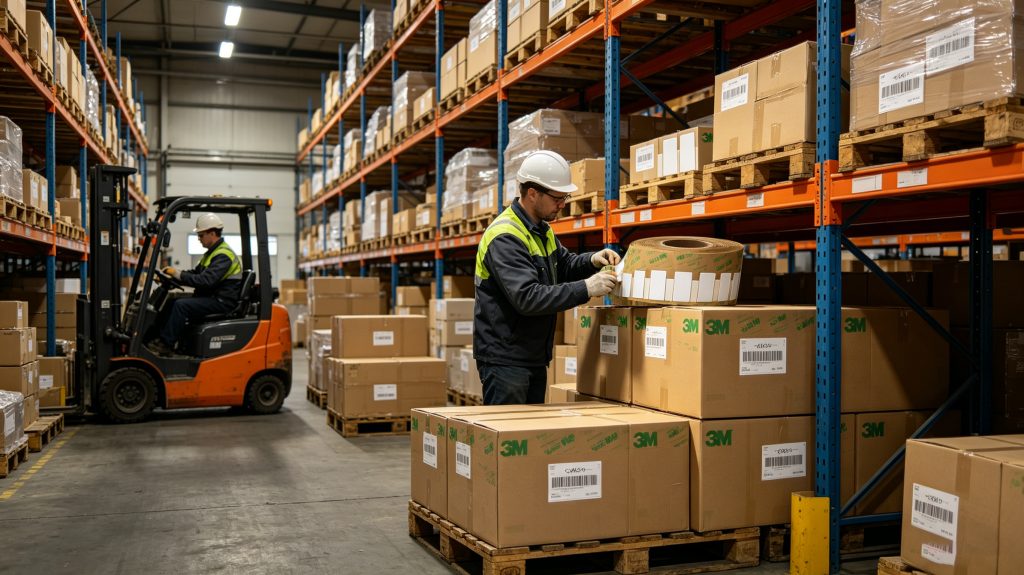 What is uhf adhesive rfid label tag? 1 Cykeo ultra high frequency RFID adhesive labels applied to warehouse cartons