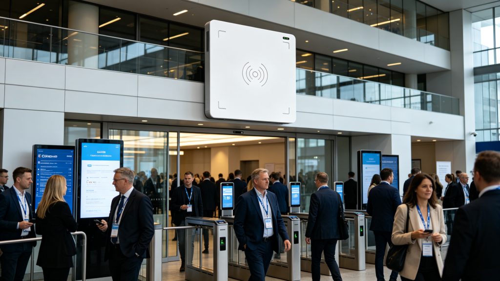 What is rfid event management software and actually do? 1 UHF RFID attendee check-in system operating at a busy technology conference