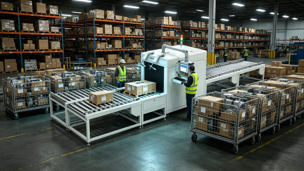 How rfid tracking system work In manufacturing? 2 Cykeo ultra high frequency RFID tunnel machine reading manufacturing products automatically