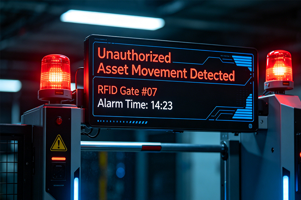 RFID gate detecting unauthorized asset movement